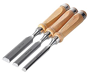 【中古】示されているように、3pcsウッドチゼルセットカービングナイフ12/19 / 25mmウッドカーペンターハンド木工ツールをカービングするため