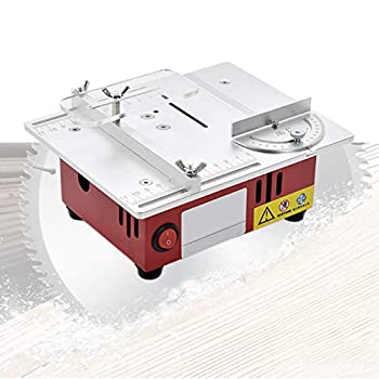 【中古】リフト可能なテーブルソー、丸鋸刃と電源アダプターを備えたポータブルテーブルソー96W、可変速度3000-9200 RPM、最大。 DIYホビー用切削深さ13m