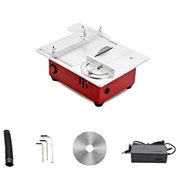【中古】AC100-240V ミニDIYテーブルソー 手作り大工仕事用ベンチソー 詳しい模範例手工芸品 昇降機能力のあるな灯し火切りおとす鋸 9200RPM (仕掛ける1)