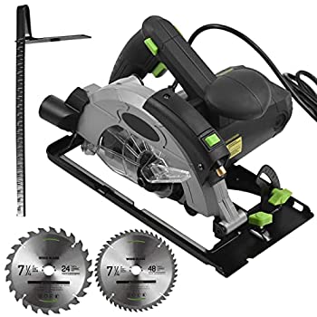 【中古】LOUJIN 12A 5500RPM コード付き丸鋸 7-1/4 インチ丸鋸刃と ガイド付き 最大切断深さ 2.45 インチ (90°)、1.81 インチ (45°) 木材および丸太の