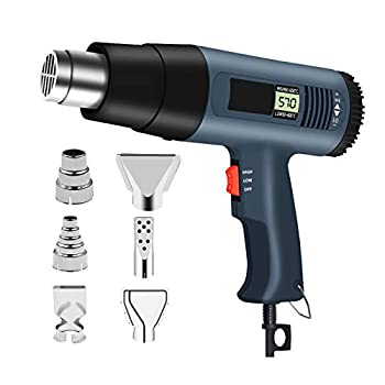 【中古】手工芸用熱風銃、溶接用熱風銃、2000W可変温度、6ノズル、60℃?600℃熱風銃、デジタル表示付き、塗料の剥離、パイプの溶接、PVCの収縮に使用