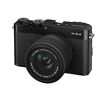 【中古】富士フイルム 銀鏡レスデジタルカメラ FUJIFILM X-E4 水晶体一揃いの道具 黒いこと (XC15-45) F X-E4LK-1545-B