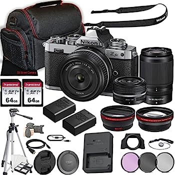 【中古】Nikon Zfc ミラーレスカメラ NIKKOR Z 28mm f/2.8 (SE) レンズ + NIKKOR Z DX 50-250mm f/4.5-6.3 VRレンズ + 128GBメモリ + ケース + 三脚 + フ