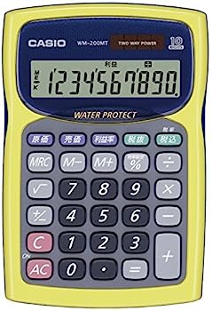 【中古】カシオ 雨合羽・防塵計算器 ミニジャスト印字機 10桁 WM-200MT-YW-N 黄色
