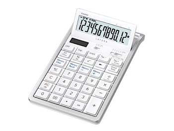 【中古】カシオ デザイン電卓 ジャストタイプ 12桁 RT-7000WE-N ホワイト|AJIMURA-SHOP