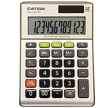 【中古】12桁商行為計算器 - CATIGA CD-2738-12T - デュアル力強さ - 徴税数えること機 (ゴールド) その他-日用品雑貨・文房具・手芸