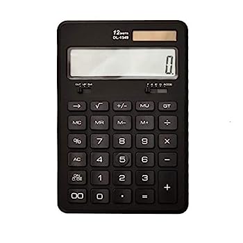 【中古】学校事務のためのミニデュアルパワー大型液晶ディスプレイ12桁デスクシンプルな電卓ソーラー電卓デスクトップ (色 : ブラック, サイズ : Free si