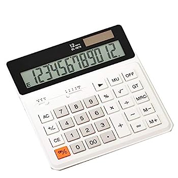 【中古】電卓 大型LCDディスプレイデュアルパワー12桁電卓大きなボタン太陽デスクトップ電卓のための学校オフィス ビジネス電卓 (色 : 白, サイズ : Free｜AJIMURA-SHOP