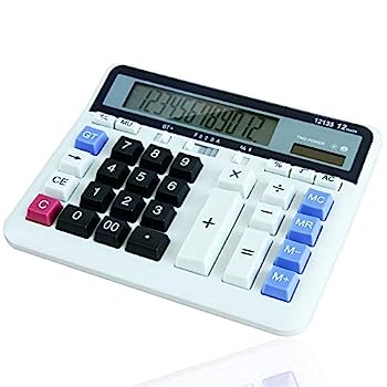 【中古】電卓 デュアルパワー12桁電卓大きなボタン太陽デスクトップ電卓のための学校オフィス 持ち運びが簡単な計数ツール (Color : White, Size : Free|AJIMURA-SHOP