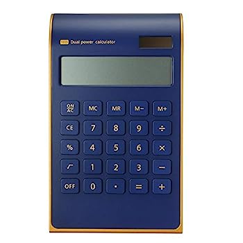 【中古】電卓 オフィス学校使っ青赤のための電子ソーラーデュアルパワーカリキュレータは、超薄型10桁の標準機能 使いやすい (Color : Blue, Size : One|AJIMURA-SHOP