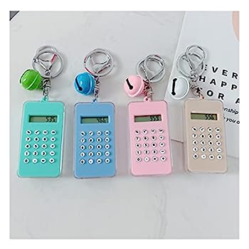【中古】ミニ計算器キーチェーンデザイン計算器携帯型愛くるしげ表現スタイルのキーリングベル計算器キャンディーカラーポケットバッグ数えること機 計算器 今めかしい (Col