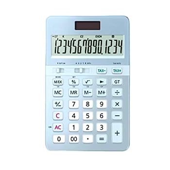 【中古】1価関数計算器 多役立つことミュート計算器携帯型数えること機商行為14桁の見せびらかす印字機二重ワット数数えること機 1価関数 (Color : Light Blue)