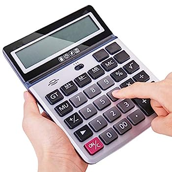 【中古】計算器 12桁の計算器の音吐コンピュータビッグボタンファイナンス庁の原則として的な計算器 執務室、教え子、御役目用 (色 : 薄墨色, Size : 20.5x15.4糎)