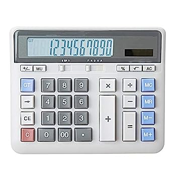 【中古】電卓 クラシック電卓コンピュータボタンソーラーデュアルパワーデスクトップ電卓 オフィス、学生、仕事用 (色 : グレー, Size : 19.2x15.8cm)|AJIMURA-SHOP