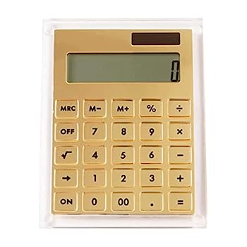 【中古】透明アクリル電卓、12桁デスクトップ電卓、オフィス、家庭、学校用LCDディスプレイ電卓