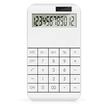 【中古】Tsemy ベーシック電卓 12桁 デスクトップ電卓 太陽科学 大きなサイズのLCD付き オフィス/学校/自宅/金融用 - ホワイト｜AJIMURA-SHOP