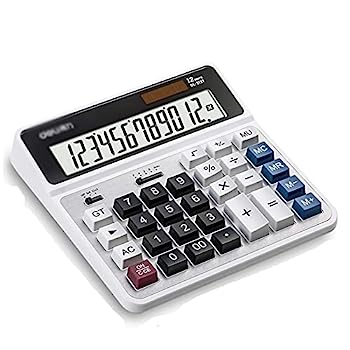 【中古】卓上電卓 会計専用 12桁大型ディスプレイ ソーラーデュアル電源 金融学生用品(B)|AJIMURA-SHOP