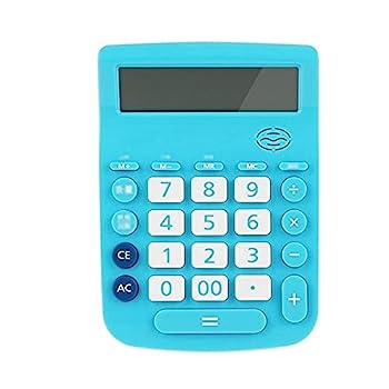【中古】実用電卓 12桁表示電卓 かわいい 金融 事務用電卓 ビッグボタン 事務用品電卓 (ブルー)｜AJIMURA-SHOP 8,174円