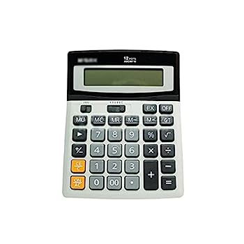 【中古】実用電卓 12桁 ソーラー電卓 サイレントデュアルパワー電卓 ビジネスオフィス用電卓 (ブラック)｜AJIMURA-SHOP