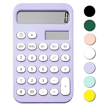 【中古】かわいいデスク電卓 ベーシックデスクトップ電卓 12桁ポケット電卓 デスクトップ 大型LCDディスプレイ オフィス 自宅 学校用 (パープル)|AJIMURA-SHOP