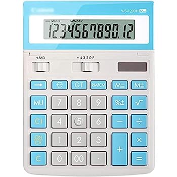 【中古】標準 チルト式デザイン電卓 12桁大型キー関数電卓 卓上電卓 学生の財務会計に最適 科学的|AJIMURA-SHOP