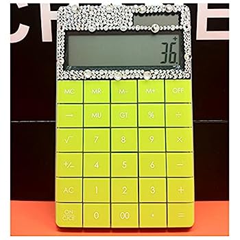 【中古】電卓学校会計事務所事業のための多機能電卓二重電源ダイヤモンドオフィスビッグボタン計算機 電卓 (Color : Green)