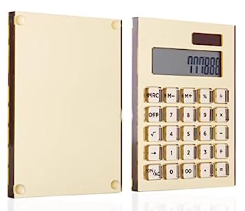 【中古】卓上電卓、標準電卓、電卓手作り透明アクリル電卓ソーラー基本電卓12桁LCDディスプレイ、ホームオフィスデスクトップアクセサリー（ゴールド）電｜AJIMURA-SHOP