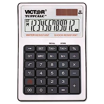 【中古】Victor 99901 Tuffcalc 電卓 - 12文字 [] - Lcd - 1.8 X 4.6 X 6.5 - ホワイト (VCT99901) WLM｜AJIMURA-SHOP