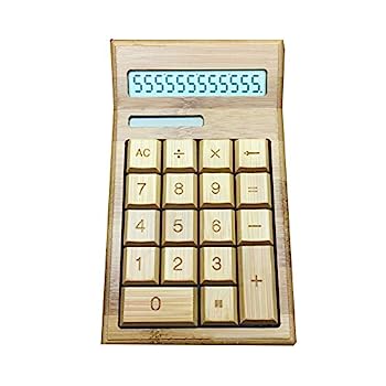 【中古】電卓 12桁竹デスク電卓大きなボタンの学校ホームオフィス用デスクトップ電卓 準関数電卓スクールオフィス (色 : Picture shows, サイズ : Free s