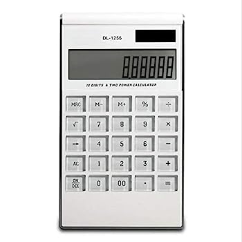 【中古】電卓 ダブルパワー・大画面電卓ファッションホワイトコンピュータ18.7x10.7x1.5cm 電子デスクトップ電卓 (色 : White, Size : One size)