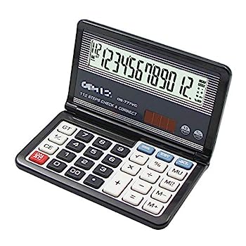 【中古】ビジネス電卓折りたたみ式電卓12桁デュアル電源ポータブル電卓学校の学生オフィスファイナンス 高精細 (Size:140x87x23mm; Color:Black)|AJIMURA-SHOP