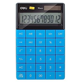 【中古】電卓付き電子12桁のデスクトップ電卓ユニバーサルプログラマーデュアルパワー繰り返し充電可 軽量LCD表示 読みやすい (Size:Middle; Color:Blue)｜AJIMURA-SHOP