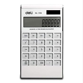 【中古】電卓付き電子ダブルパワー大画面電卓超薄型ファッションホワイトコンピューター多機能コンパクト 学習LCD表示 読みやすい|AJIMURA-SHOP