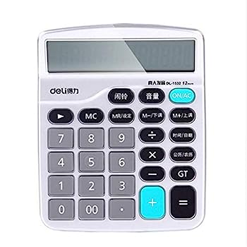 【中古】電卓付き電子学校のオフィスの計算のための12桁の音声計算機2 In 1 ビジネス電卓理系 学生 便利|AJIMURA-SHOP