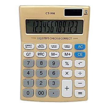 【中古】計算器 ソーラー計算器デスクトップコンピュータゴールデン計算器12桁見せびらかす計算器 お引き立て計算器/商行為用/身寄り用/テレワーク