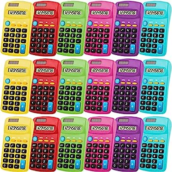 【中古】ポケットサイズ電卓 8桁表示 ソーラーベーシック電卓 デュアルパワーミニ電卓 デスクトップホームオフィス学生 子供向け 6色 (18個)｜AJIMURA-SHOP