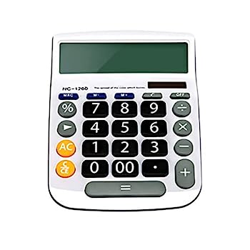 【中古】電卓 12桁電卓LEDデュアル電源大画面デスクトップ電卓ビジネスオフィスファイナンス用 (Size:Free Size; Color:White)｜AJIMURA-SHOP