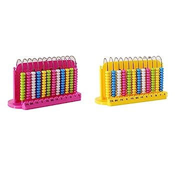 【中古】電卓 幼稚園のためのCreative Math Abacusスティック番号カード計算ツール 基本的な計算機 (Color : Pink+yellow)｜AJIMURA-SHOP
