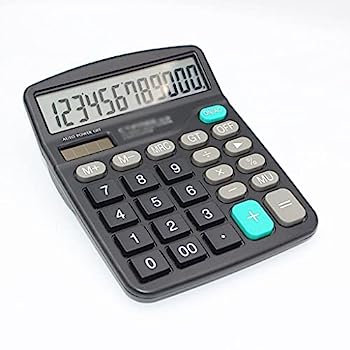 【中古】電卓小、12桁電卓小大ボタン金融ビジネス会計ツールブラックカラービッグサイズソーラーおよびバッテリー電源（ブラック、14cm X 12cm X 3cm）