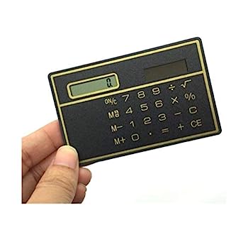 【中古】DEPILA 1 個ミニ電卓超薄型クレジットカードサイズの 8 桁のポータブル太陽光発電ポケット電卓オフィス学用品 けいさんき (Color : Black, Size
