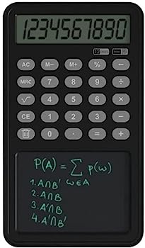 【中古】卓上電卓、電卓 12 桁卓上電卓、ライティング タブレット付き多機能基本ポータブル電卓、オフィスでの会議や勉強用 (カラー:B-ブラック) (Color｜AJIMURA-SHOP