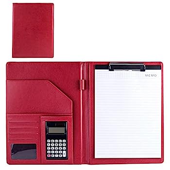 【中古】プロフェッショナルフォルダー レザーバインダーインタビュー法律学的書き付けまとめ役多役立つことフォルダー付き添い人計算器 (Color : Red, Size : 323x250粍)