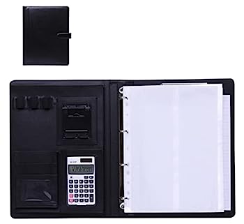 【中古】A4多機能フォルダー ポートフォリオバインダー ビジネスファイルドキュメントオーガナイザーA4レターサイズメモ帳クリップボードレザーケース電