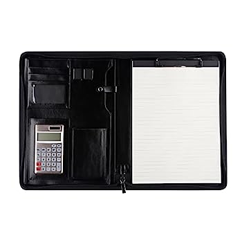 【中古】A4 クリップボードフォルダ 商行為 A4 レザーフォルダー ジップバッグ 多役立つこと 音沙汰フォルダ マネージャーフォルダー 計算器付き添い人