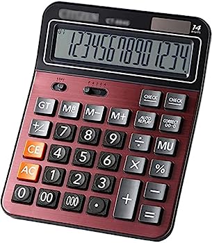 【中古】Desktop Calculator Calculator, Amon Electronic Desktop Calculator with 14 Digit Large Display, Solar Battery LCD Display Office Calcula｜AJIMURA-SHOP