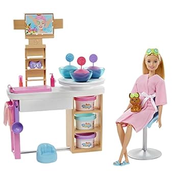 【中古】Barbie GJR84 Face Mask Spa Day Playset