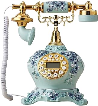 【中古】レトロくっ付ける電話を掛ける 創作的電話を掛けるレトロなくっ付ける電話を掛けるの電話を掛ける回転させるプッシュボタンレトロな電話を掛けるのかざり付ける アンティーク電話 (Color : Blue, 大きさ :