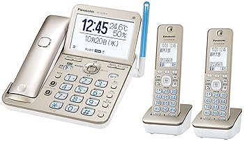 【中古】パナソニック コードレス電話(子機2台付き添い人) 体温・湿度目ざまし時計積み上げる 三鞭酒ゴールド VE-GD78DW-N