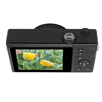 【中古】Vlogging カメラ Selfie デュアル スクリーン 防水 4x ズーム 多機能ディスプレイ フォト タイム 4K デジタル カメラ アウトドア(黒)｜AJIMURA-SHOP