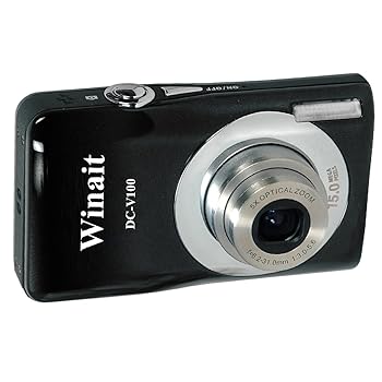 【中古】Winait コンパクトカメラ V100 デジタルカメラ - 15MP、4xズーム、5x光学、2.7インチTFTディスプレイ